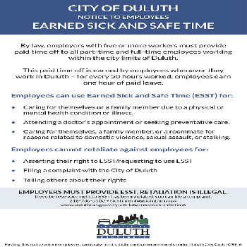 City of Duluth Earned Sick and Safe Time