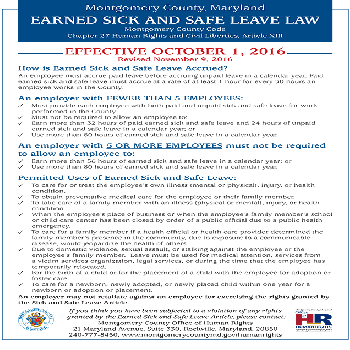 Montgomery County Earned Sick and Safe Leave Law